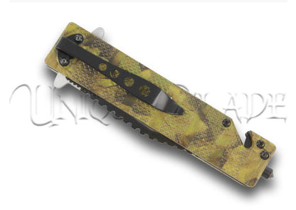 Adrenaline Rush Camo Spring Assist Knife