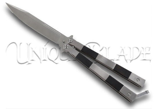 Danger Zone Stainless-Steel Heavy-Duty Fanning Butterfly Knife: Navigate the danger zone with confidence using this heavy-duty butterfly knife, crafted from stainless steel for robust performance and featuring a fanning design for added flair.