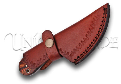 Dewdrop Damascus Steel Full Tang Deer Skinner Knife With Finger Hole