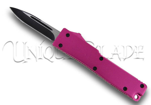 Electrifying California Legal OTF Dual Action Knife - Pink - Spark up your style with this California legal OTF knife, featuring a dual-action mechanism and an electrifying pink finish for a bold statement.