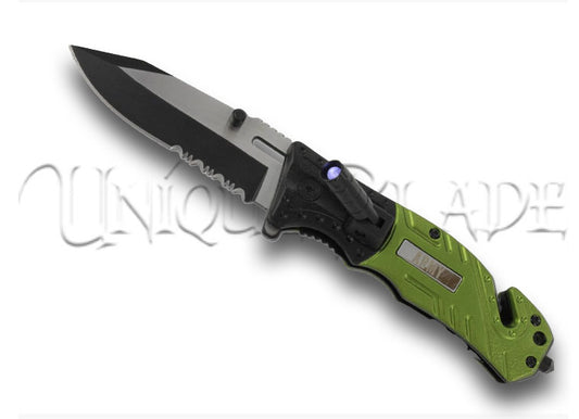 Fatal Defender Army Spring Assist Knife - Equip yourself with this spring-assisted knife, a tactical companion designed for swift deployment and reliable defense.