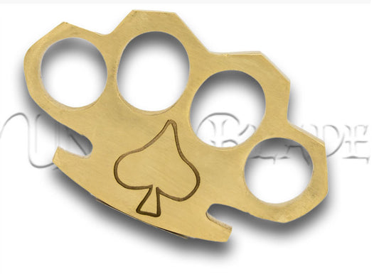 Full House 100% Pure Brass Knuckle Paper Weight Accessory - Amp up your workspace with this full-brass knuckle accessory, a powerful and unique addition to your collection.