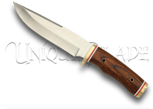 Glacier Park Wooden Fixed Blade Camping Outdoor Knife - Explore with Elegance - This fixed blade camping knife, adorned with a wooden handle, is designed for outdoor enthusiasts seeking a blend of style and functionality in Glacier Park.