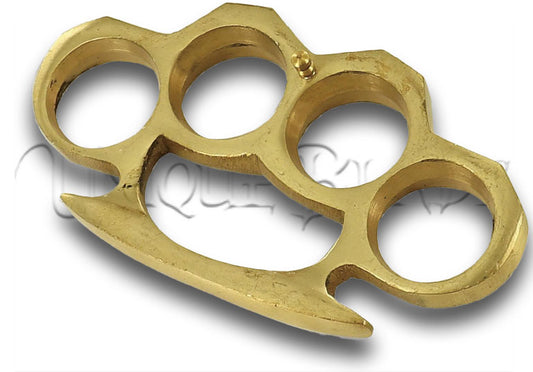 Hail to the King Brass Knuckleduster Belt Buckle Accessory: Rule with style and strength using this brass knuckleduster belt buckle, a powerful accessory that merges utility and regal flair.