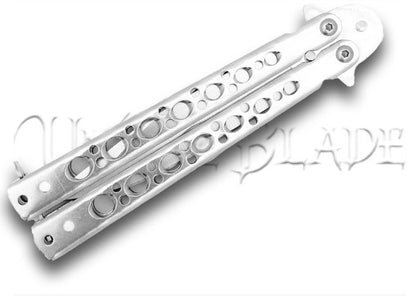 King’s Thorn Balisong Butterfly Knife Flipper Knife Morning Silver