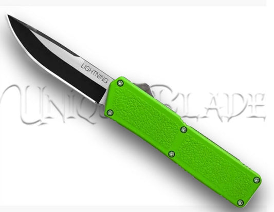 Lightning Green OTF Automatic Knife - Two-Tone Plain