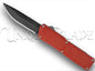 Lightning Red OTF Automatic Knife - Black Plain