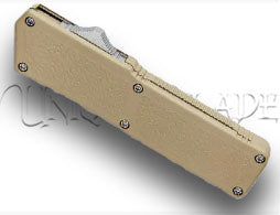 Lightning Tan OTF Automatic Knife - Tanto Satin