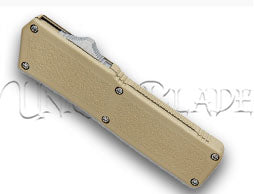 Lightning Tan OTF Automatic Knife - Tanto Two Tone Serrated