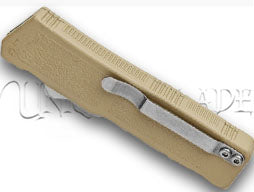 Lightning Tan OTF Automatic Knife - Tanto Two Tone Serrated