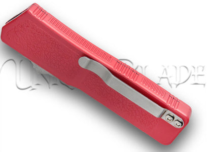 Lighting Pink OTF Automatic Knife - Black - Plain Blade