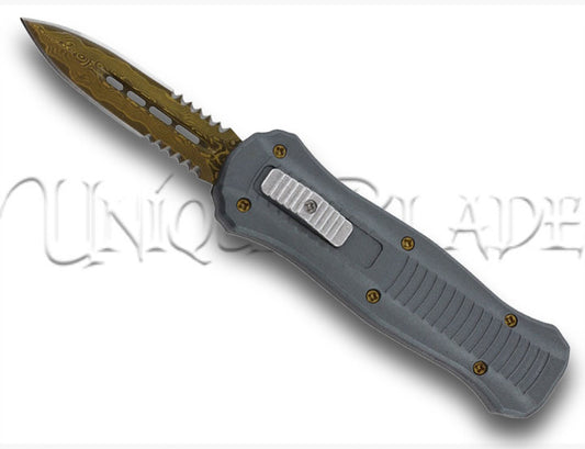 Metal Of Honor Compact Damascus Steel Automatic OTF Knife