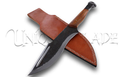 Onerous Hunt Railroad Spike Knife - 13.75 Functional Clip Point Full Tang High Carbon Steel Hand Forged Sharpened Machete