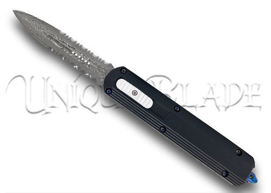 Permanent Rain Damascus Steel Automatic Out The Front Knife