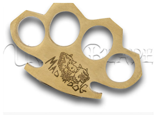 Protect My Domain 100% Pure Brass Knuckle Paper Weight Accessory - Stylish and Functional - A brass knuckle design paperweight, combining utility with a touch of personal style for your workspace.