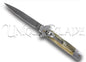 Rock Polish Damascus Steel Automatic Stiletto Lever Lock Knife