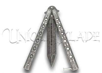 Steel Coal Strike Butterfly Balisong Knife Stonewash Dagger Blade