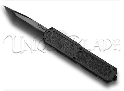 Titan Black OTF Automatic Knife - Tanto Black Plain