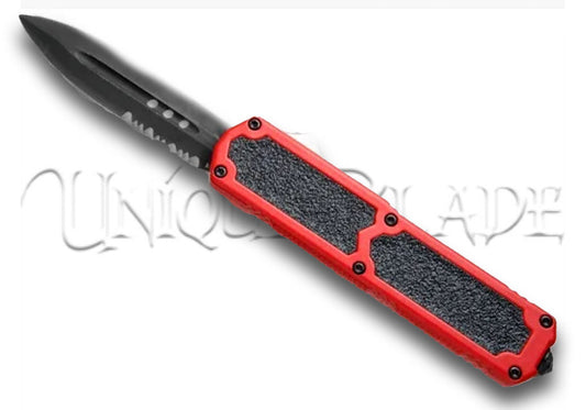 Titan Red OTF Automatic Knife - Dagger Black Serr