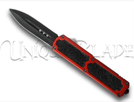 Titan Red OTF Automatic Knife - Dagger Black Plain