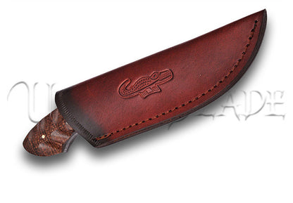 Upper Hand Damascus Steel Full Tang Hunting Knife Micarta Handle Sheath Included