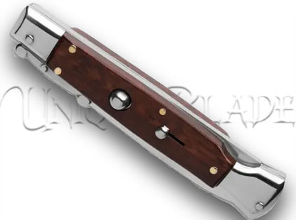 AKC 9" Bayonet Automatic Swinguard Italian Stiletto Snakewood