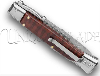 AKC Swinguard 9" Snakewood Damascus Blade