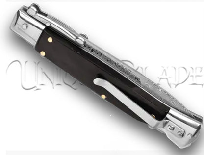 AKC Swinguard 9" Automatic Italian Stiletto Ebony