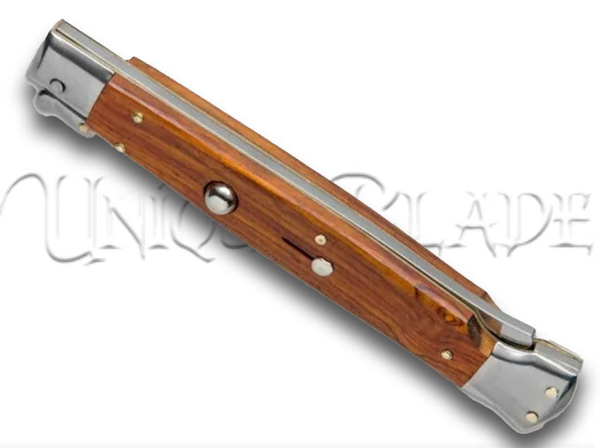 Frank B. 11" Cocobolo Italian Stiletto Swinguard Automatic Knife - Bayonet