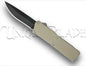 Lightning Tan OTF Automatic Knife - Black - Plain Blade: A tan-toned handle combined with a sharp black plain blade, delivering a distinctive look with cutting-edge precision.