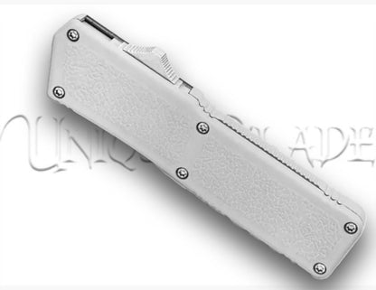 Lightning White OTF Automatic Knife - Two-Tone Serrated