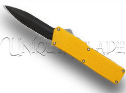 Lightning Yellow OTF Automatic Knife - Black Dagger