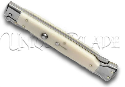 Frank B. 11" Italian Stiletto Swinguard Sim Ivory Automatic Knife - Bayonet